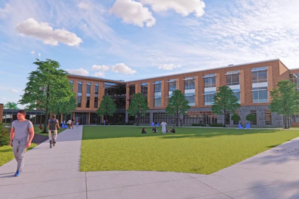 Rendering of the upcoming Harold and Bibby Alfond Center for Health Sciences building