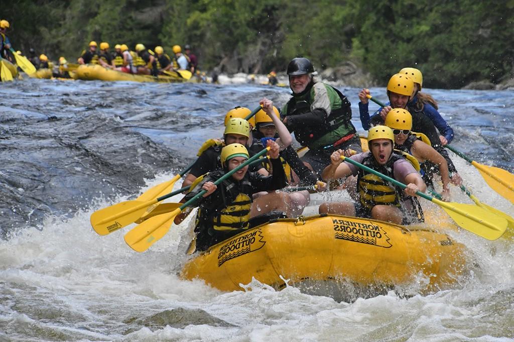 A group of graduate students during a whitewater rafting trip
